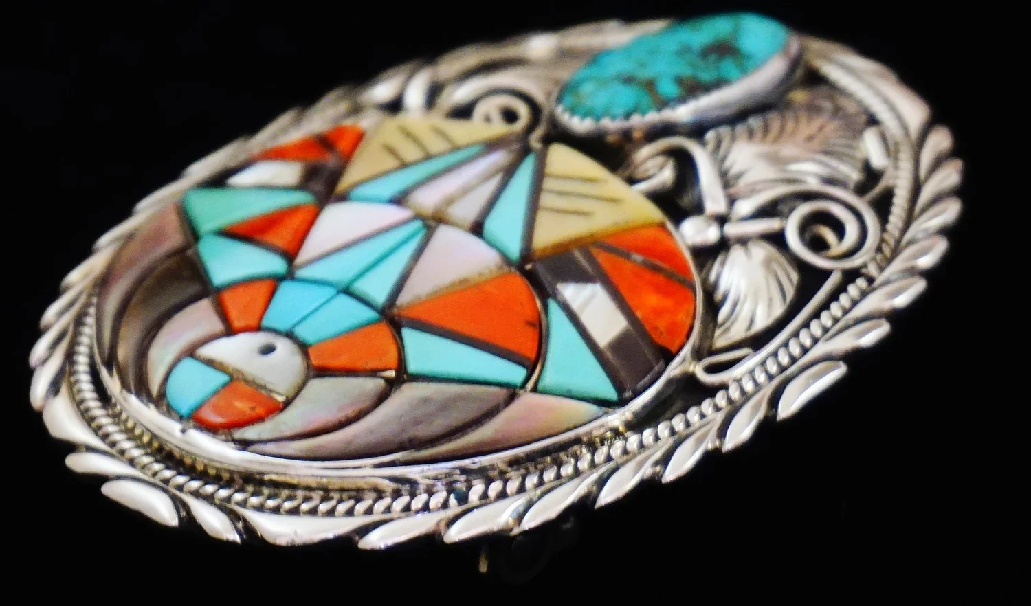 Item #990K- Zuni Multi Stone Geometrical Sunface Decorative  display picture 1