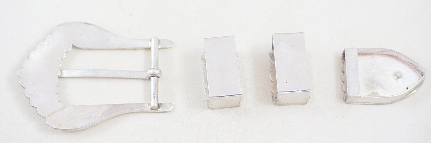 Case Trading Post CTP Sterling Silver Native American Buckle Set Exquisite Vintage Native American Navajo Sterling Silver  main image 2
