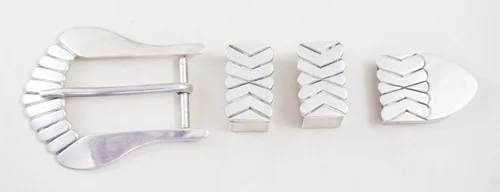 Item #991E- Navajo 4 piece Stamped Sterling Silver Ranger  display picture 1