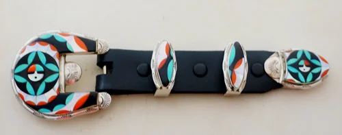 Item #1001N- Zuni 4pc High End Multi Stone Sunface Channel 
