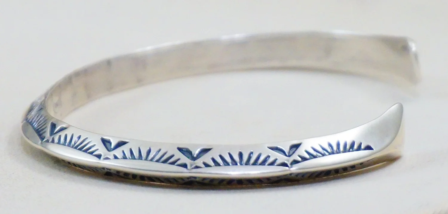 Item #981B- Navajo Stamped Sunrise Plant Symbols Triangular  