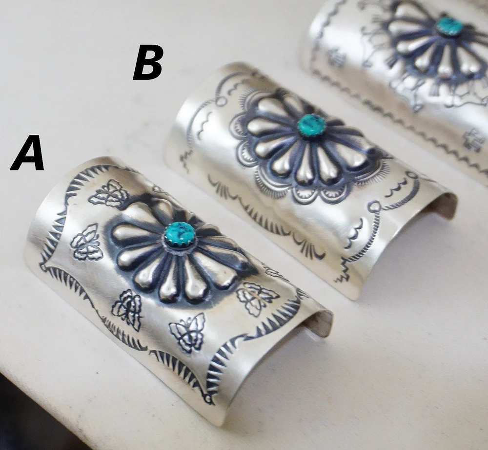 Navajo Hair Clip Turquoise Ponytail Tie Hand Stamped Sterling Ornament navajo-turquoise-sterling-  main image 4