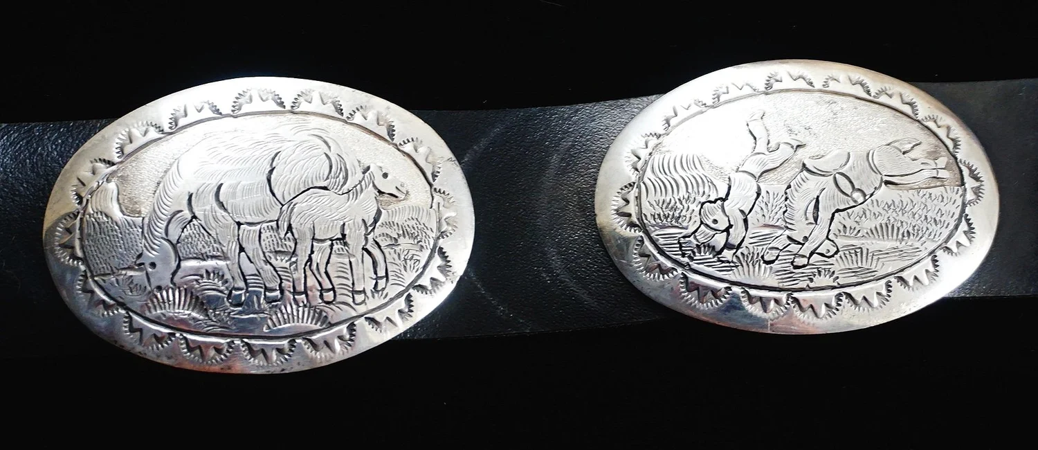 Item #1010K- Navajo 10ct Sterling Silver Horse Storyteller  display picture 2