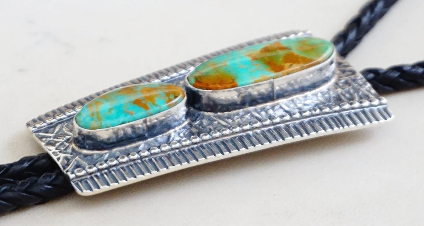Item #1018X- XLG Navajo Double Royston Turquoise Textured 