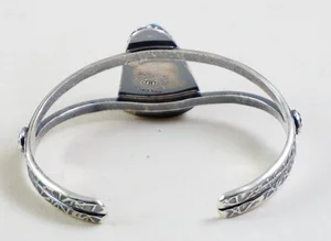 Handmade Navajo Sterling Silver Turquoise Cuff Bracelet – .925 Silver, Natural Stone, Authentic Native American