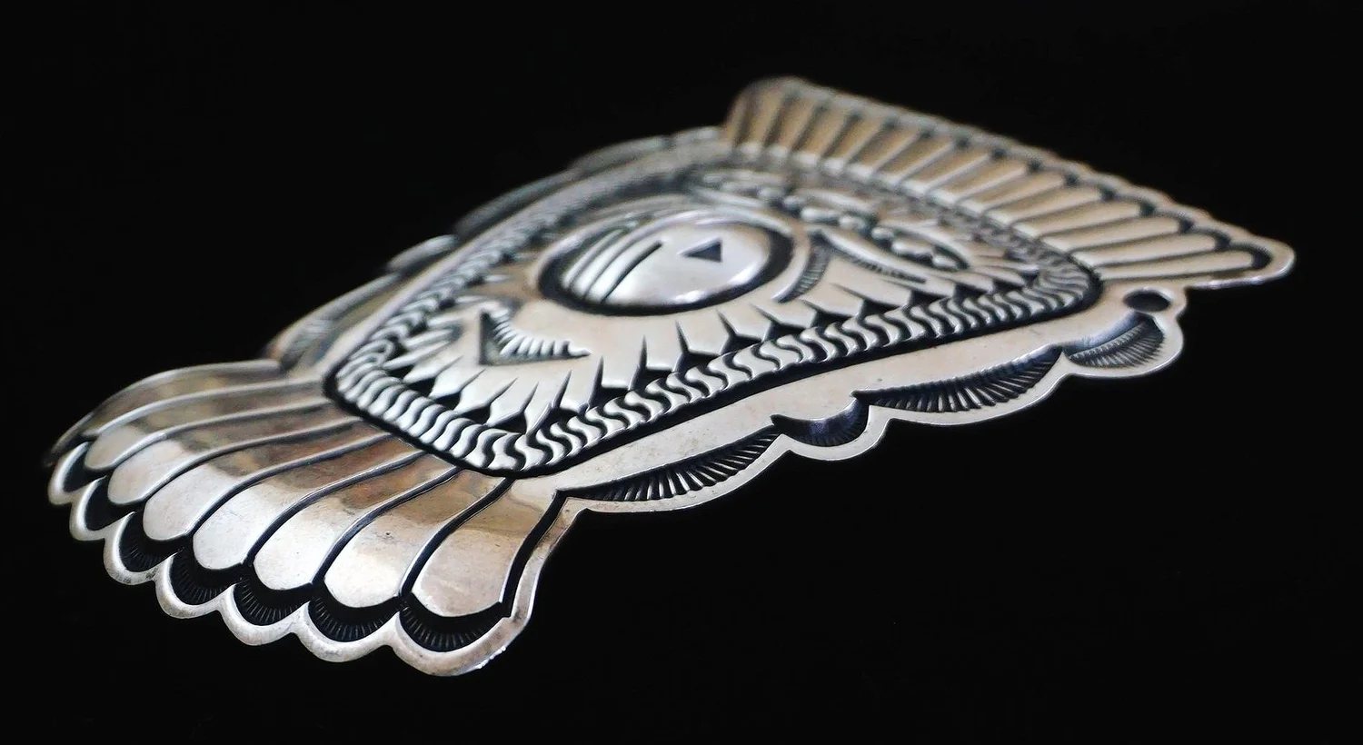 Item #1025E- Extra Large Navajo Stamped Sun Symbols Raised Sunface 