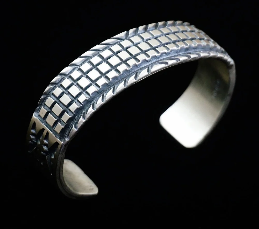 Item #1028X- Heavy Men's Navajo Deep Stamped Checkerboard