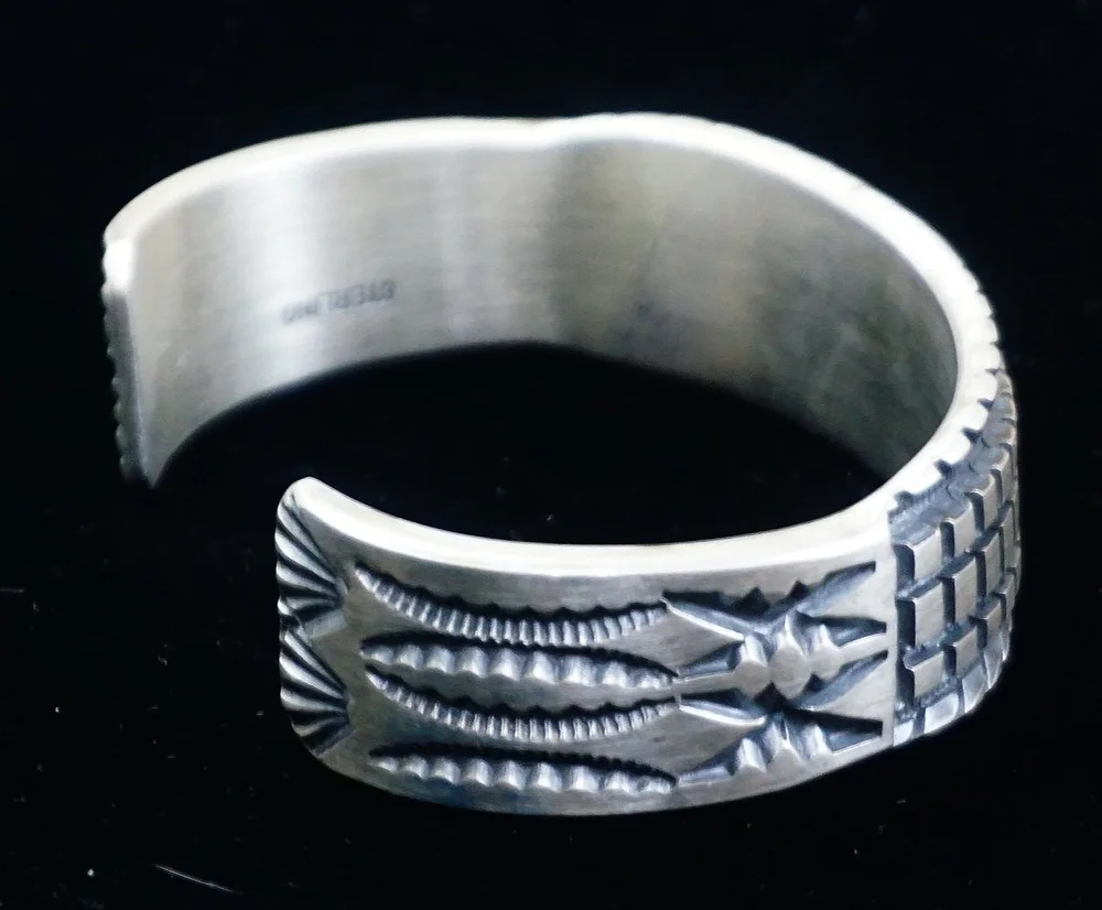 Item #1028X- Heavy Men's Navajo Deep Stamped Checkerboard