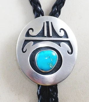 Item #1031M- Vintage Hopi Turquoise Shadowbox Sterling Silver 