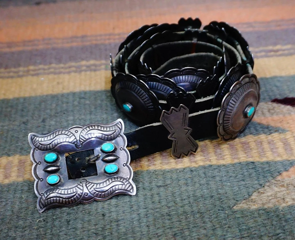 Old Pawn Navajo Turquoise Hat Band —*Hat Bands display picture 2