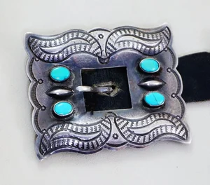 Old Pawn Navajo Turquoise Hat Band —*Hat Bands display picture 1