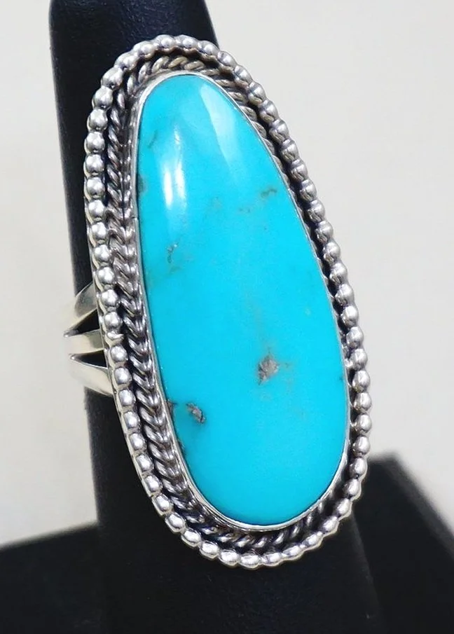 Women's Navajo Kingman Turquoise Rings —Women's Turquoise Rings