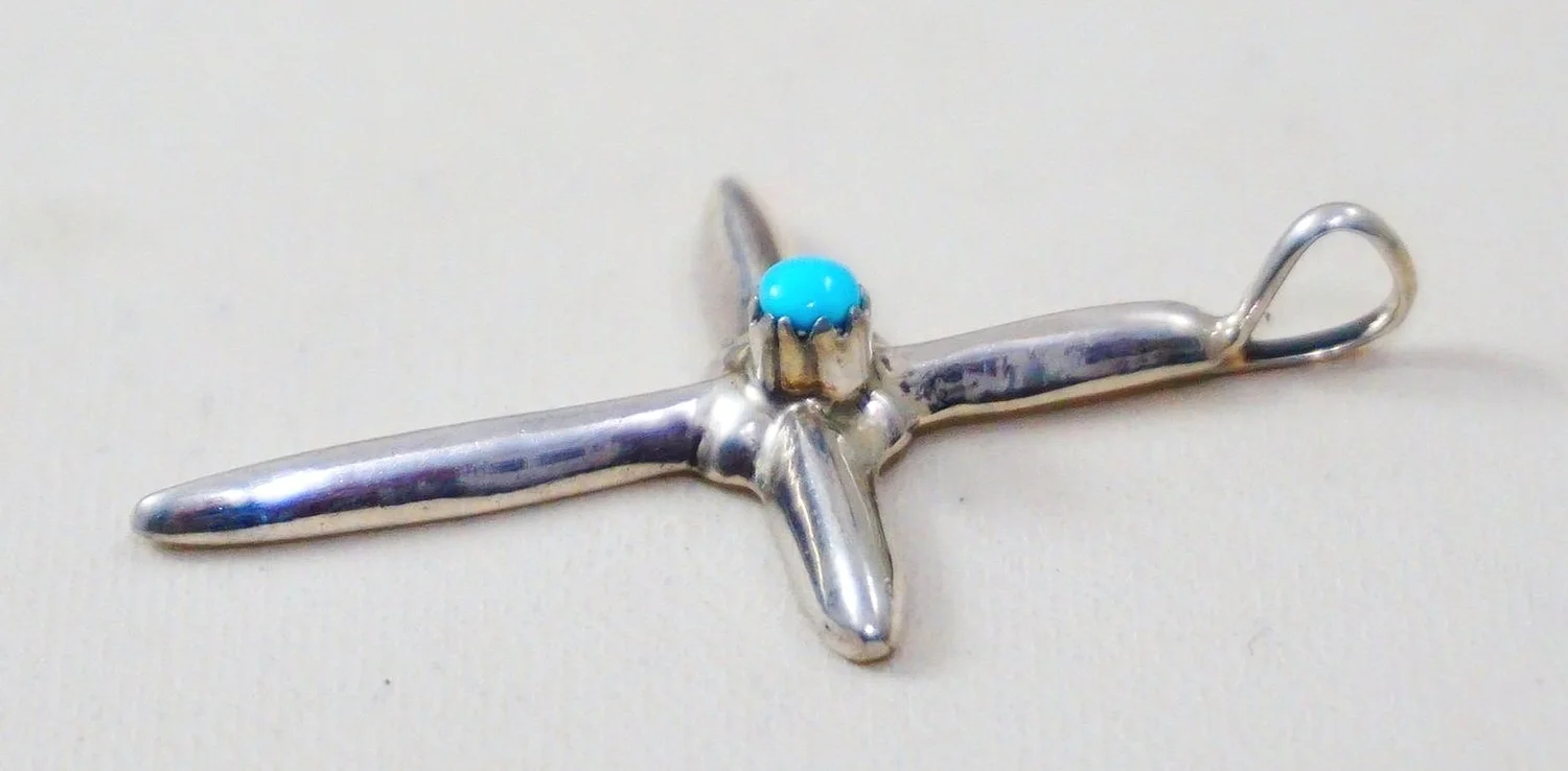 Navajo Turquoise Cross Pendants —Native American Jewelry - Cross 