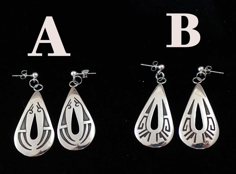 Boucles D'oreilles En Argent Sterling Vintage Noir Et Argent - Occasion