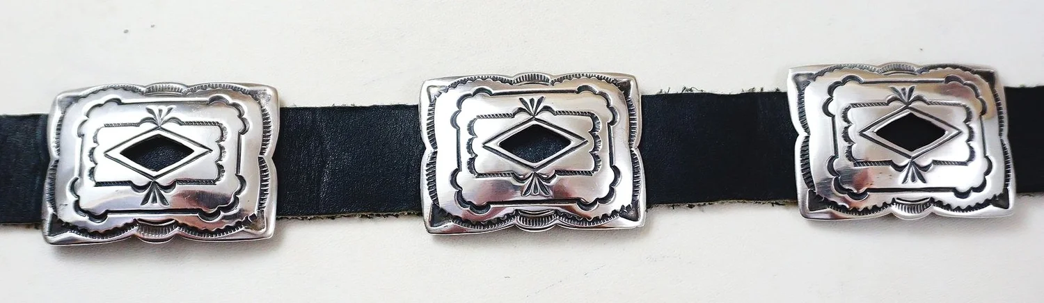 Vintage 1950\'s Navajo Sterling Silver Concho Belt, 34\