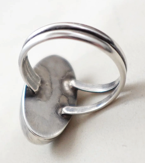 Women's Navajo Bisbee Turquoise Sterling Silver Ring sz 7 3/4