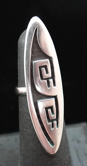 Women's Vintage Hopi Sterling Silver Symbol Overlay Collector's