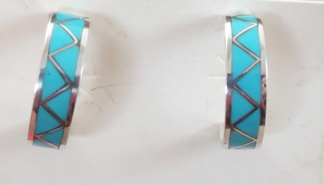 zuni-turquoise-inlay-silver-half-hoop-earrings-gasper-1079E-1.png