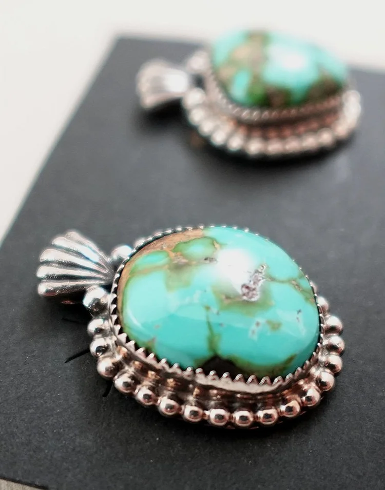 Navajo Sonoran Gold Turquoise Clip On Earrings —Turquoise Earrings