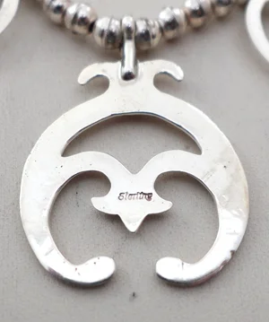 Vintage Navajo Sandcast Fleur de Lis Hands Necklace —Men's and