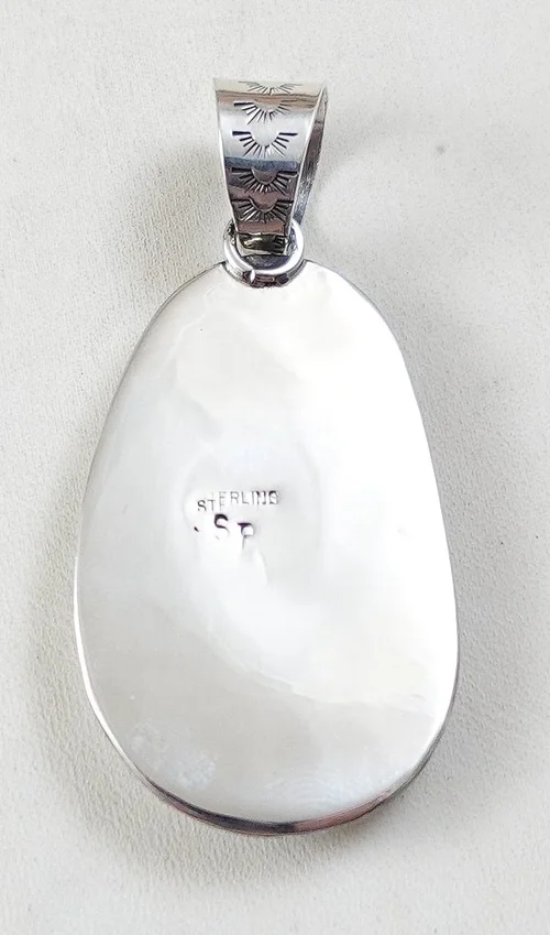 Navajo White Buffalo Silver Pendant —Native American Jewelry 