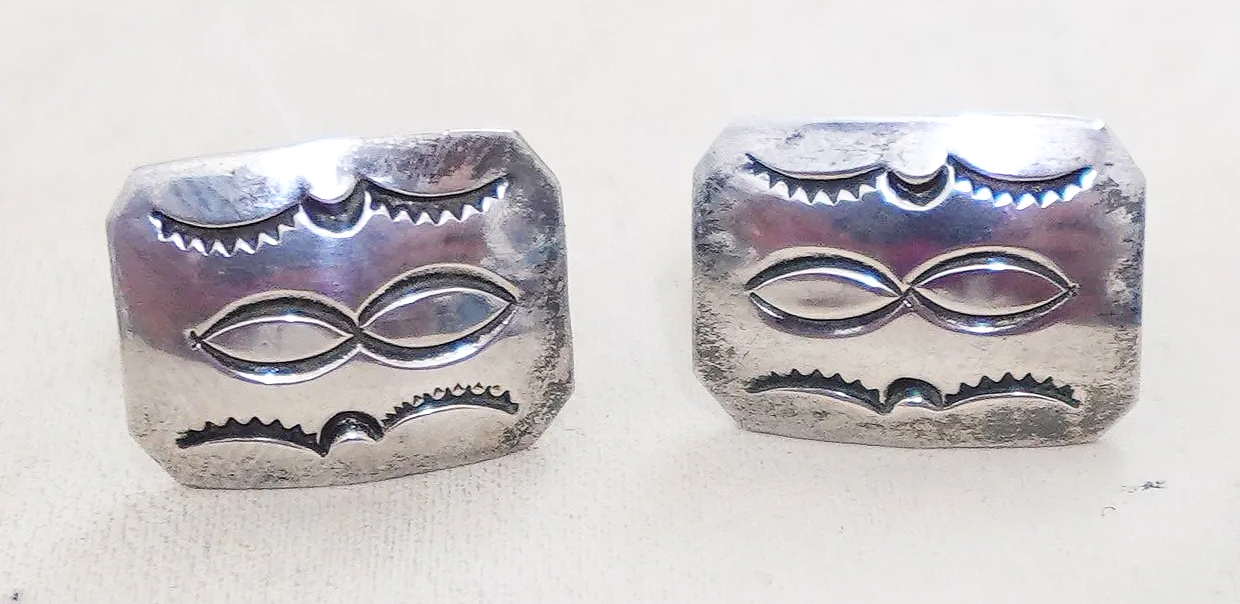 Vintage Navajo Sterling Silver Cufflinks —Cufflinks ~ Native