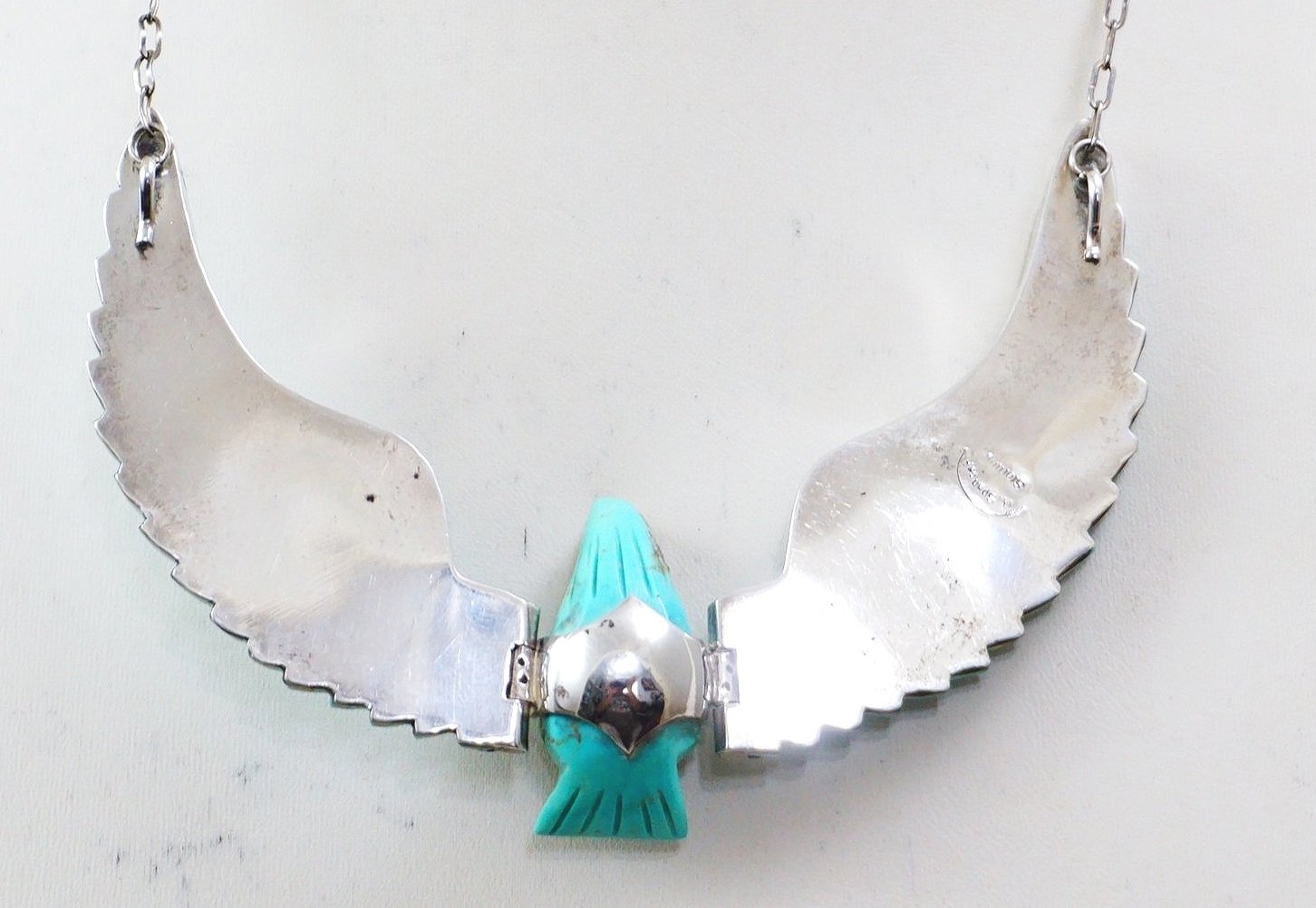 Vintage Navajo Turquoise Eagle Necklace —Women