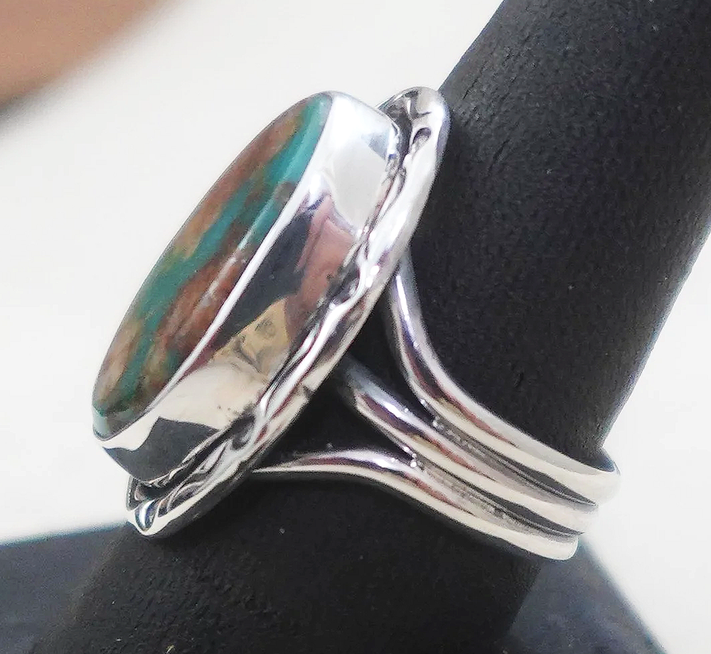 Men's Navajo Enchantment Turquoise Silver Ring sz 10 1/4 —Men's
