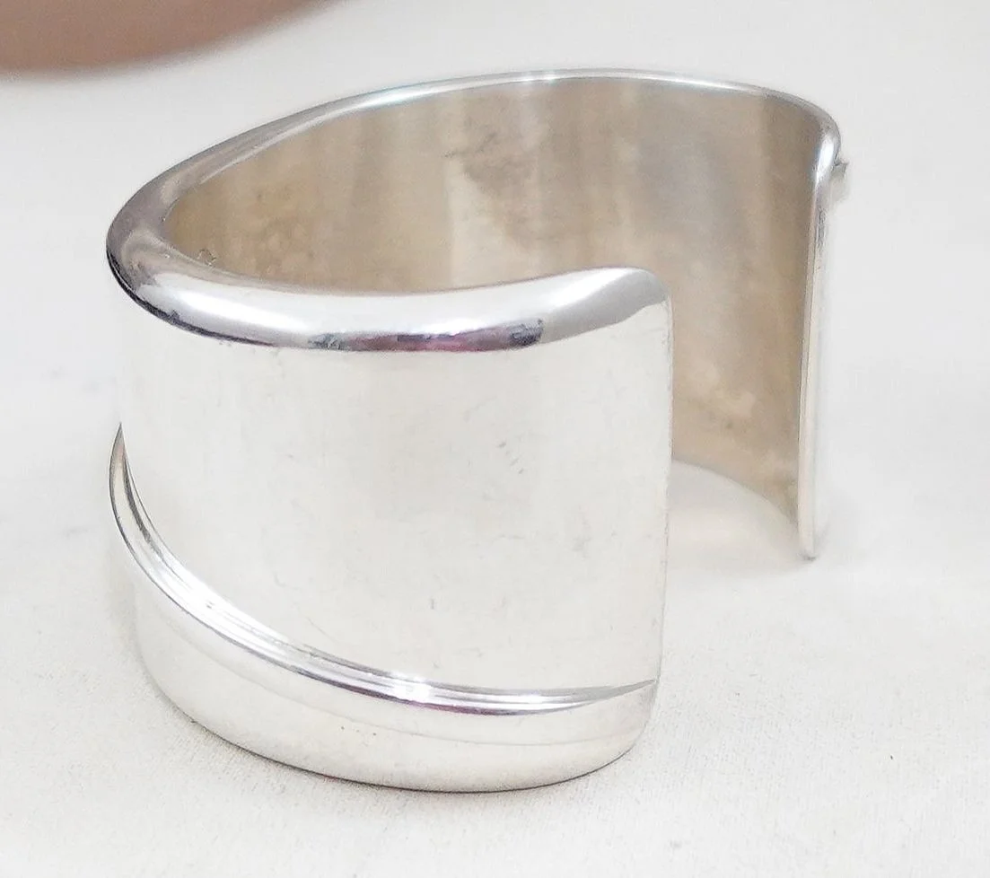 Vintage Wide Navajo Sterling Silver Bracelet —Men's and Women's