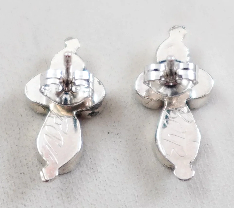 COOTIE　One Stroke Earring 　Small　SILVER Zuni Turquoise Inlay Sterling Silver Cross Earrings OTHOLE BOOQUA