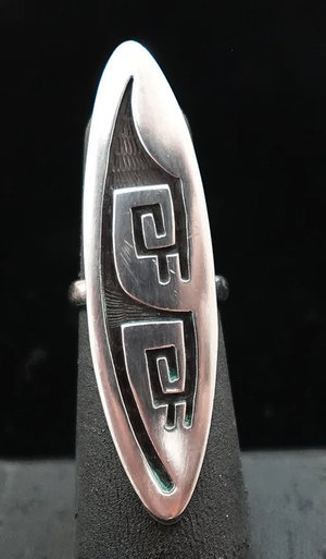 Women's Vintage Hopi Sterling Silver Symbol Overlay Collector's