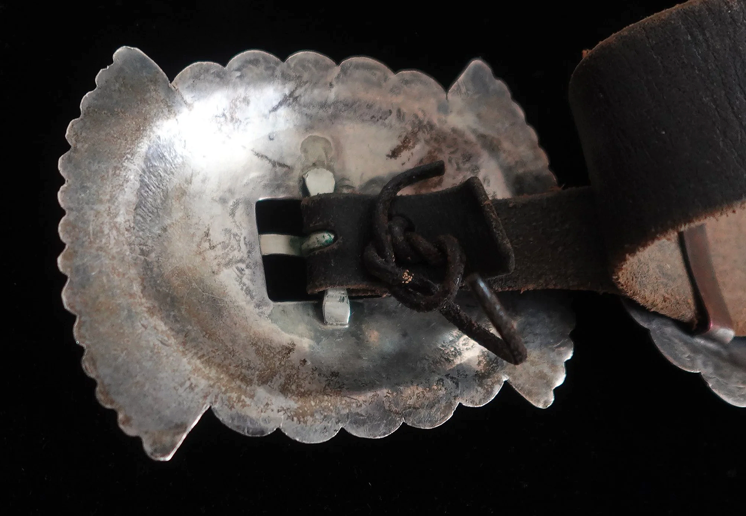 Ancienne petite étoile ceinture western étoile argent massif