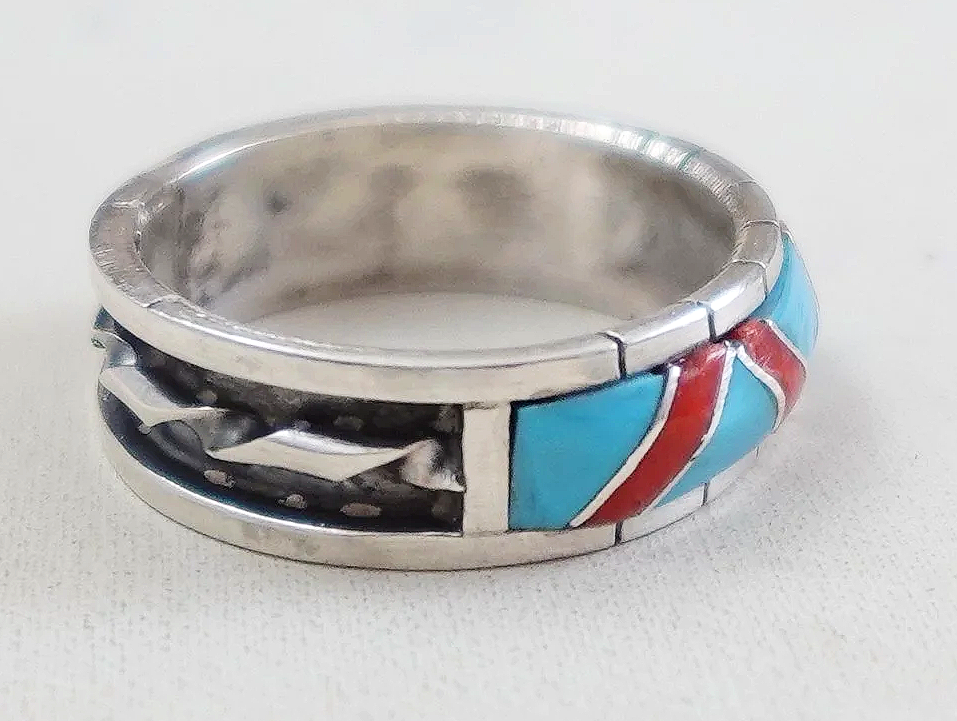 zuni-turquoise-coral-zig-zag-channel-inlay-silver-ring-band-lucio-1076P-1.png