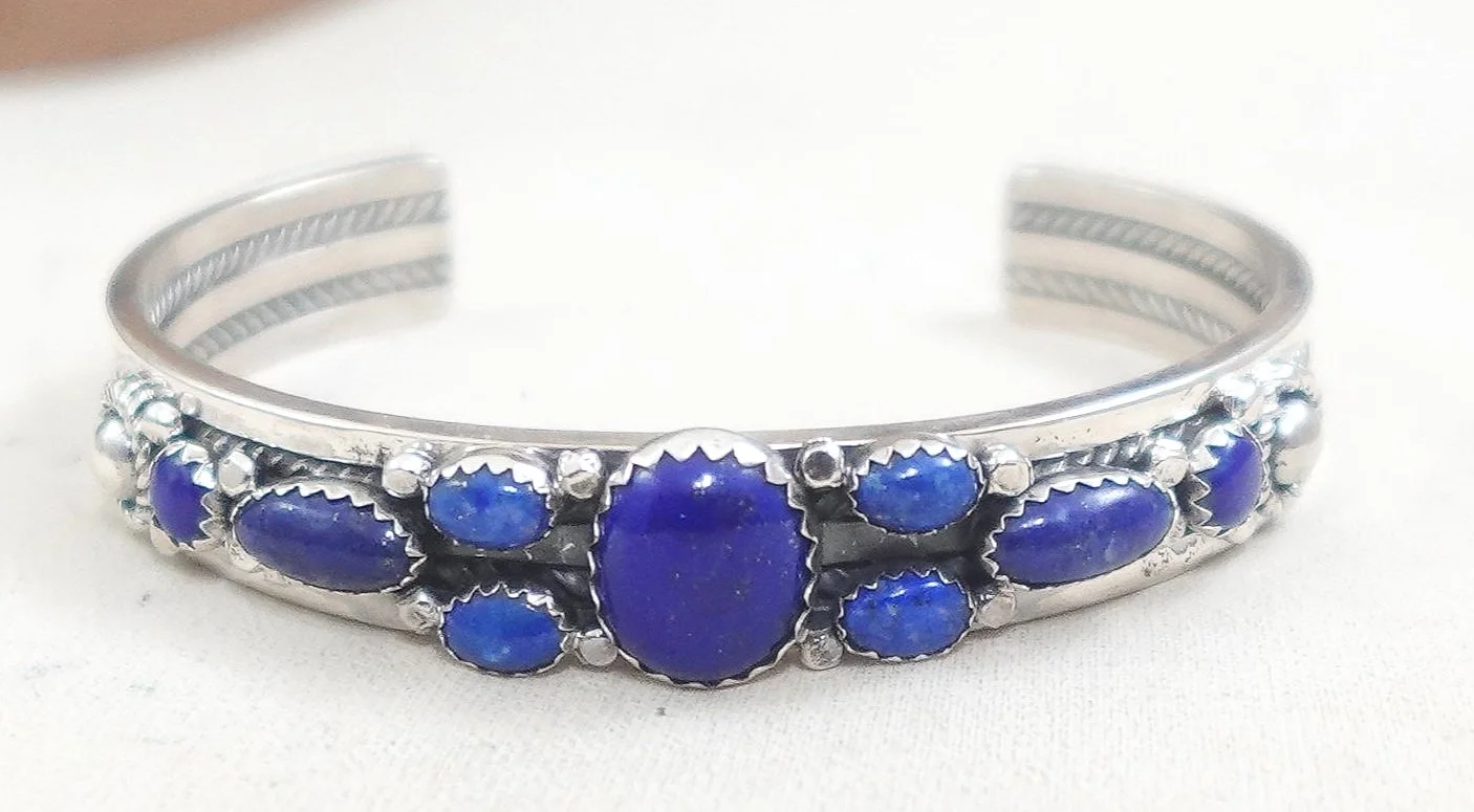 navajo-lapis-cluster-sterling-silver-bracelet-jaque-1065W-.jpg