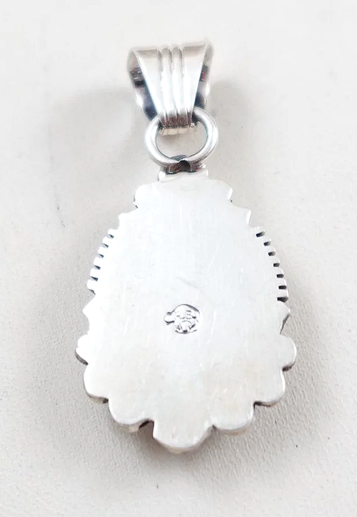 Navajo Sonoran Gold Turquoise Sterling Silver Pendant Running Bear