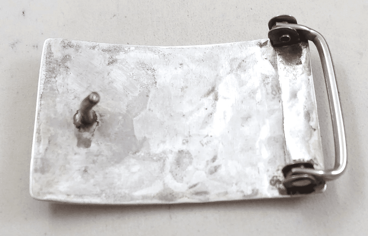 ズニ　バックル Vintage Zuni Yellow Mother of Pearl Channel Inlay Belt Buckle