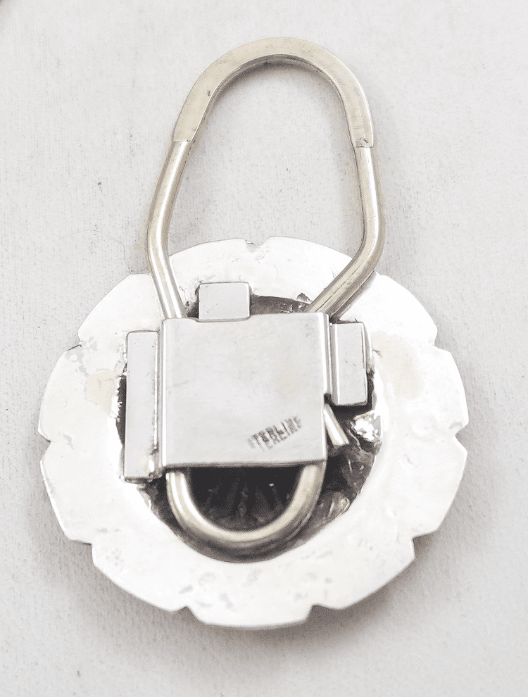 Navajo Stamped Sterling Silver Concho Key Rings Blackgoat —Key