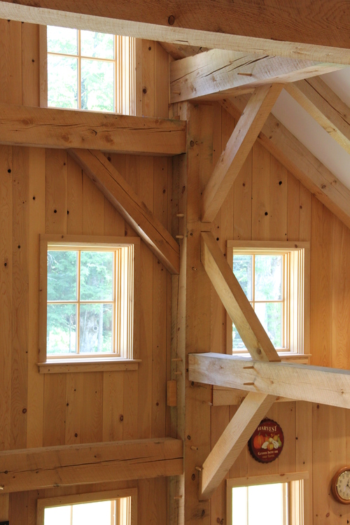 Timber frame barn-style house