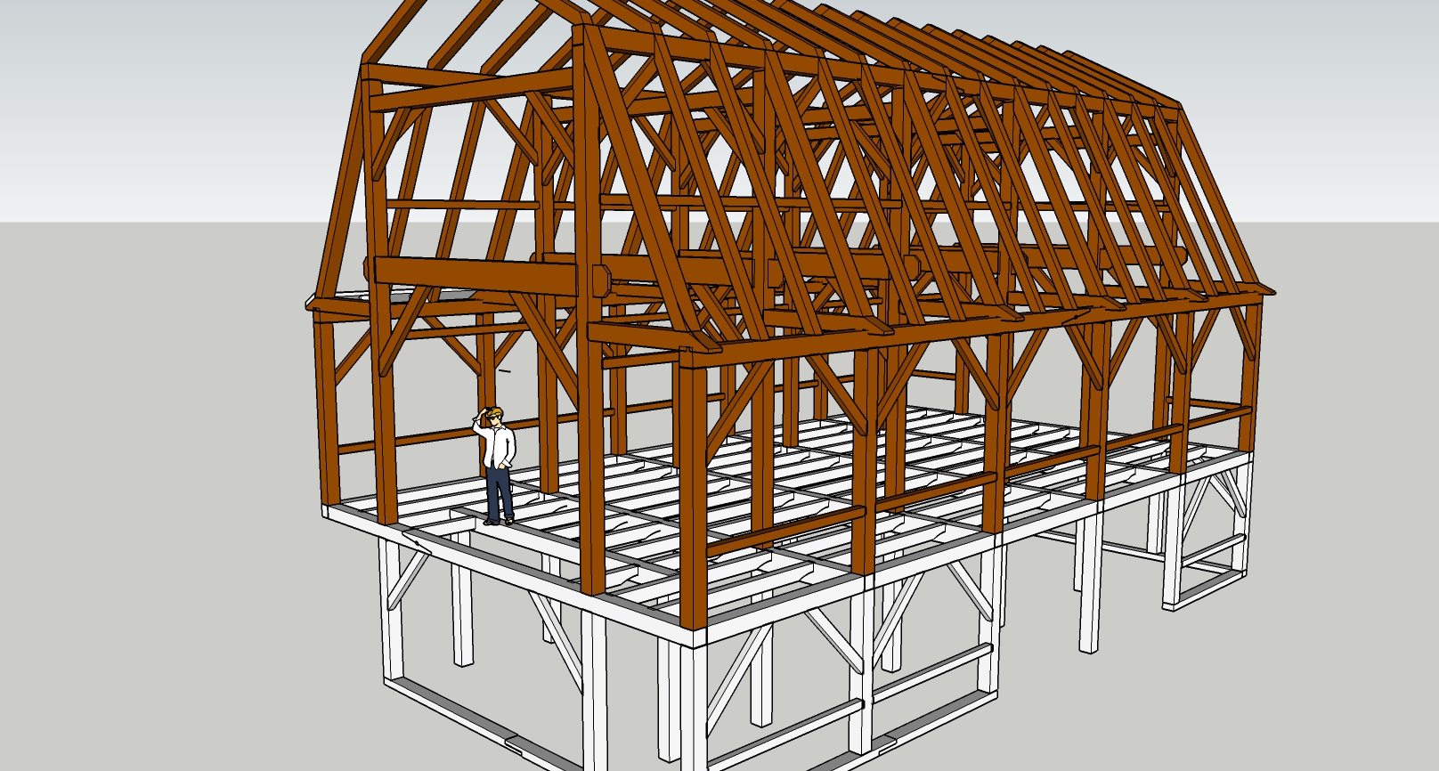 Timber frame barn design by Uncarved Block