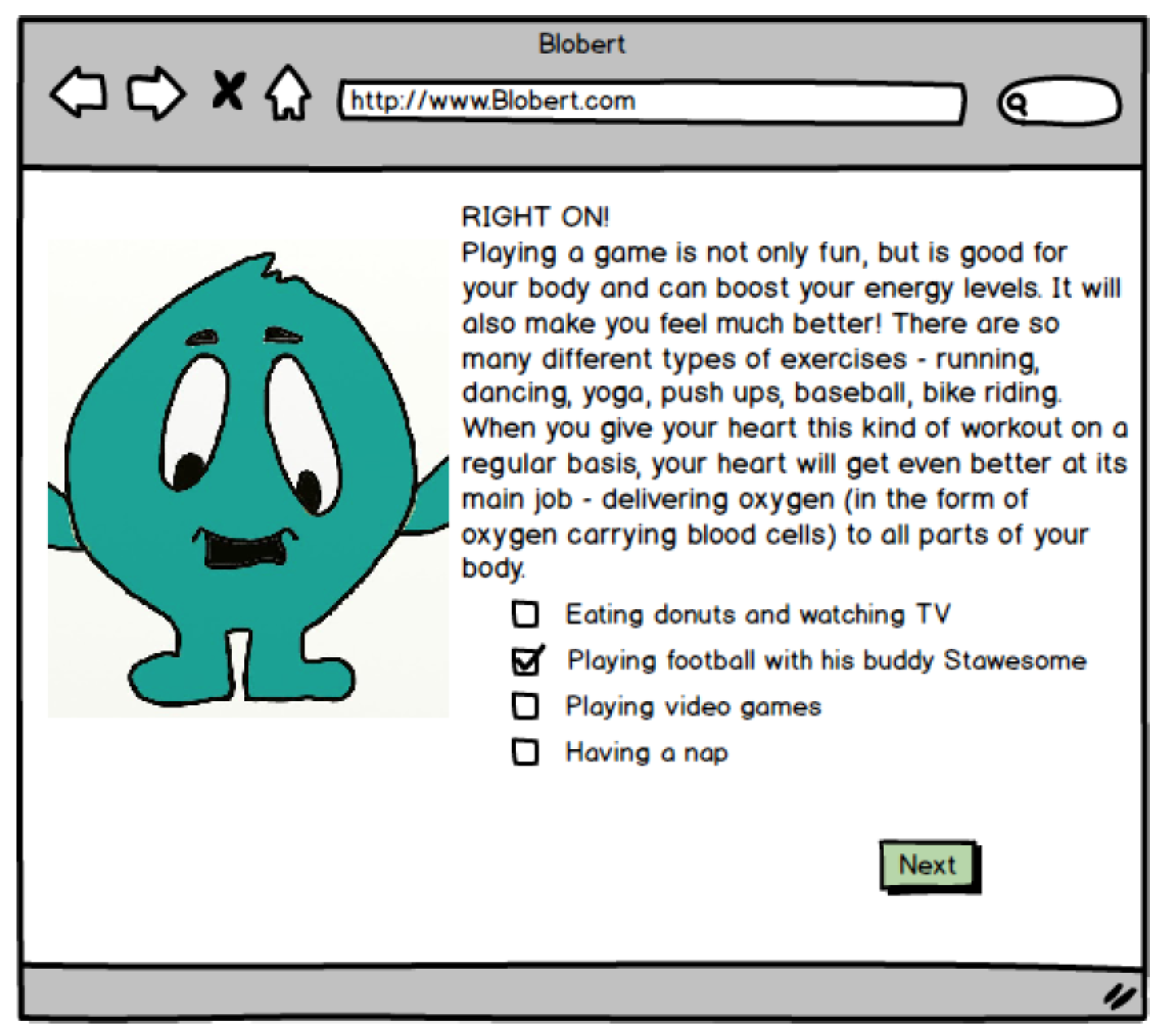 Blobert Question 1 - Correct Response