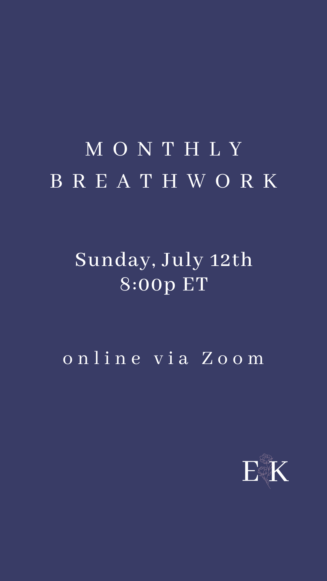 ONLINE Breathwork Class || July