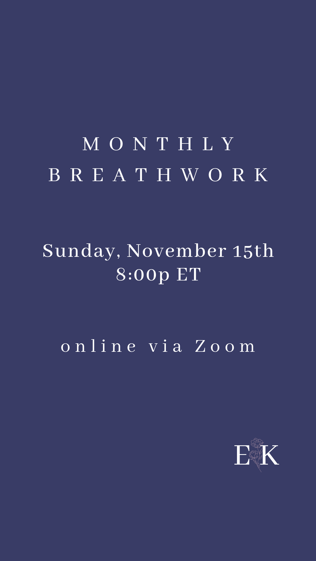 ONLINE Breathwork Class || November