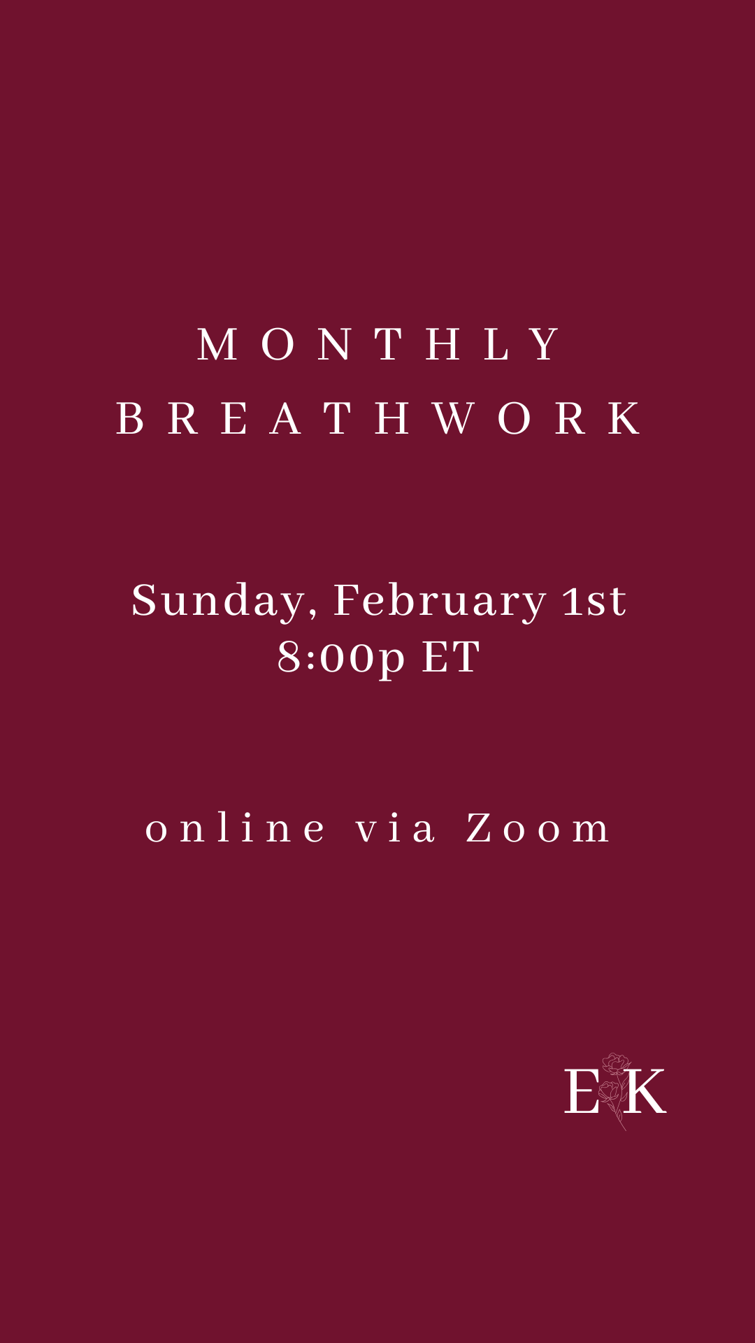 ONLINE Breathwork Class || February