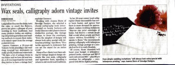 Featured in the Toronto Star Wedding Insert on Saturday, Jan. 29th, 2011.