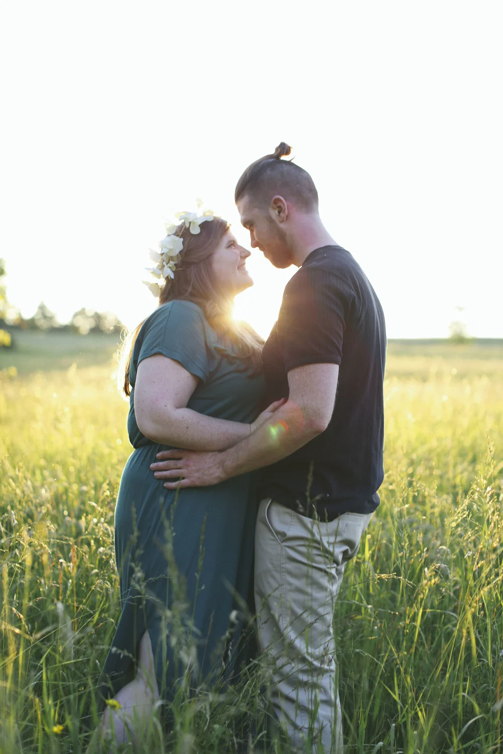 Sunny Hay Field Engagement - Amber &amp; John