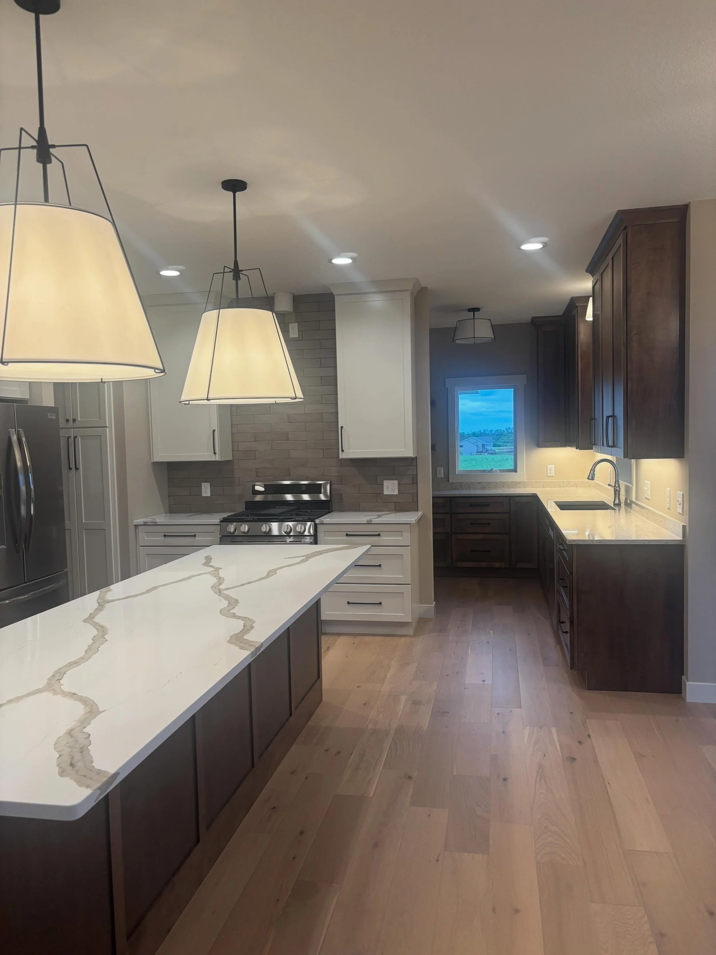 New Construction complete 🏡🔨🪜

Loved being part of this beautiful new construction project from the ground up. What started as a mood board &amp; overall design vision, evolved into designing both the primary kitchen and back prep kitchen, along w