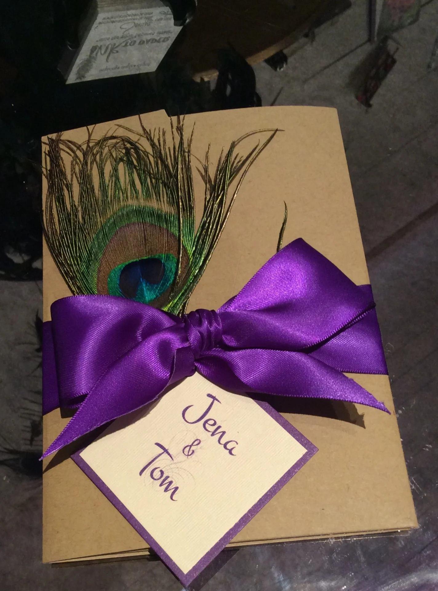 Kraft Peacock Invitation Suite