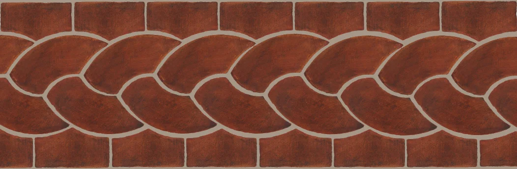 Pedralbes Terracotta P&C: BORDERS: ROPE (L+R) + ROPE BORDER "R" Pattern # PFB-110 Option: OHS-PSOW + OHS-PSOW