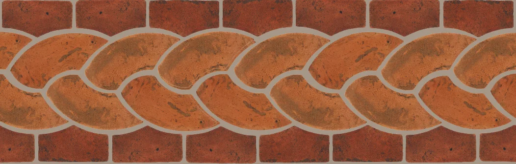 Pedralbes Terracotta P&C: BORDERS: ROPE (L+R) + ROPE BORDER "R" Pattern # PFB-112 Option: VTG-PSTR + VTG-PSOW
