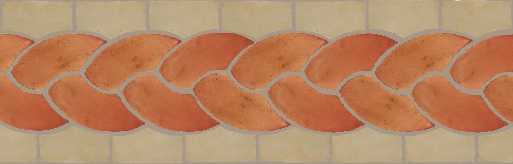 Pedralbes Terracotta P&C: BORDERS: ROPE (L+R) + ROPE BORDER "R" Pattern # PFB-115 Option: OHS-PSTR + OHS-PGDW